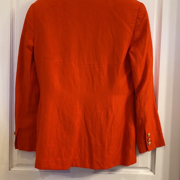 Patrick Petite orange linen/silk blazer - Picture 6 of 10